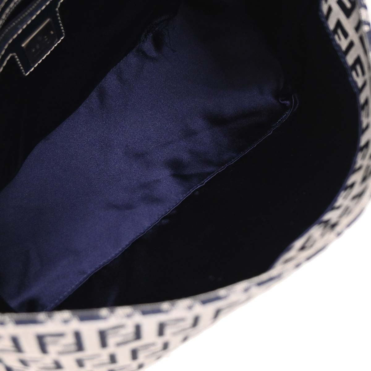 Fendi Navy Gray Zucchino Mamma Baguette Handbag