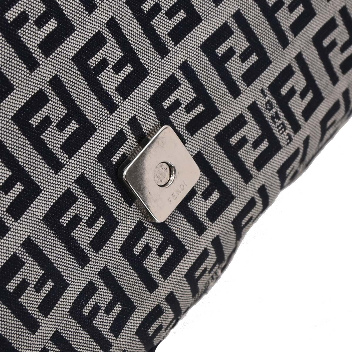 Fendi Navy Gray Zucchino Mamma Baguette Handbag