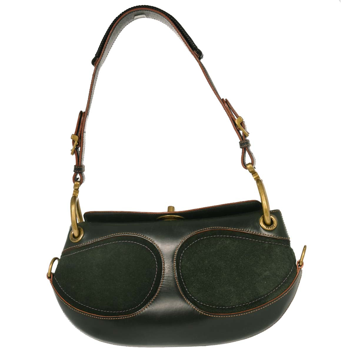 Loewe 2004 Green Suede Leather Shoulder Bag
