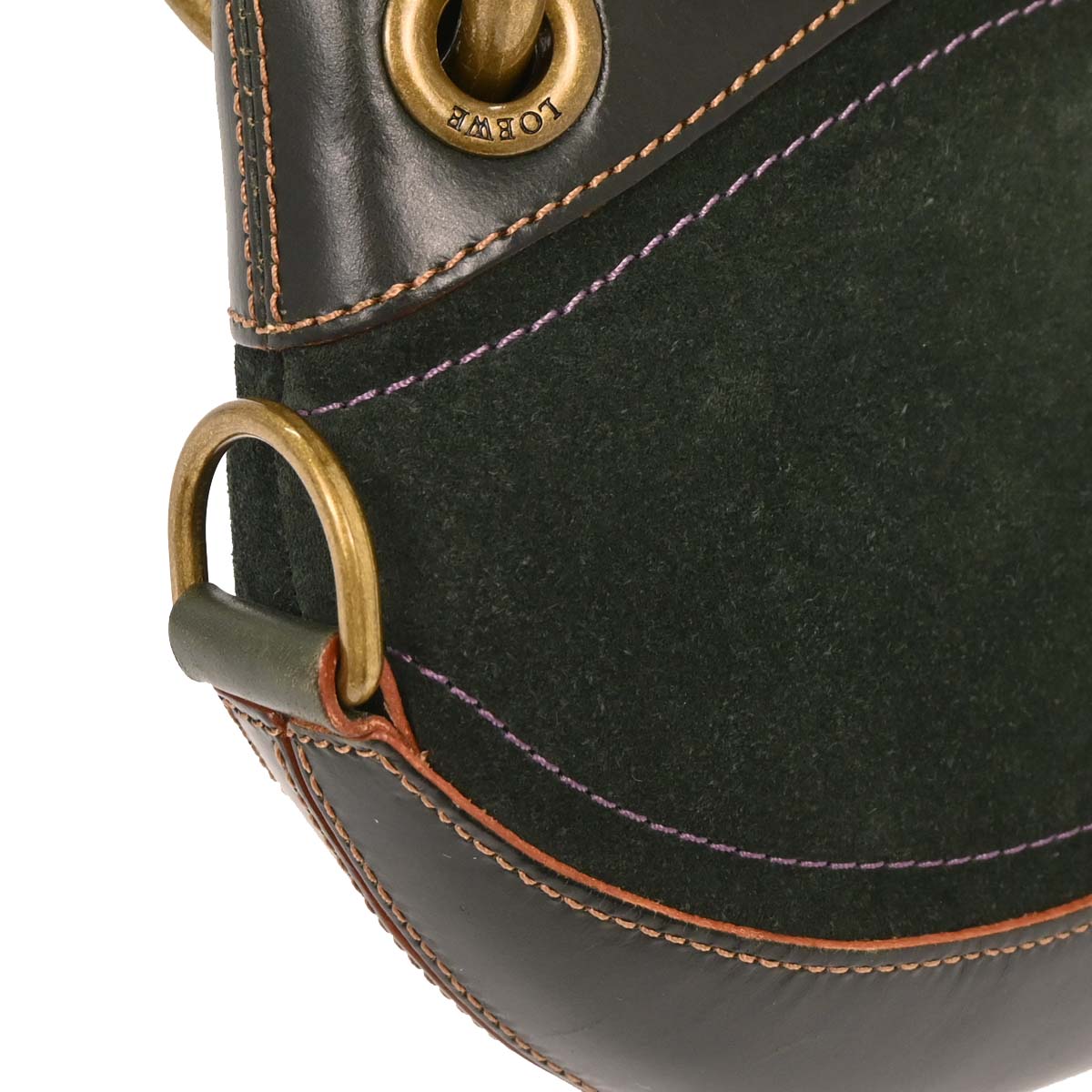 Loewe 2004 Green Suede Leather Shoulder Bag