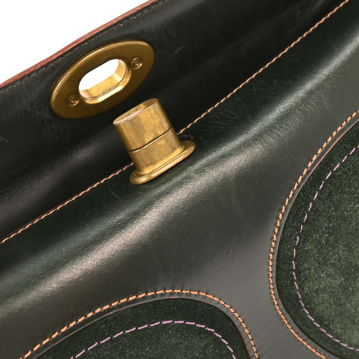 Loewe 2004 Green Suede Leather Shoulder Bag