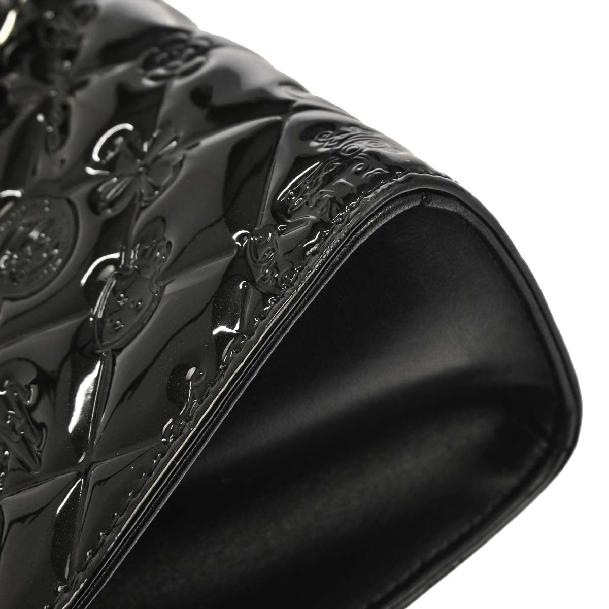 Chanel 2009-2010 Black Patent Leather Icon Chain Handbag