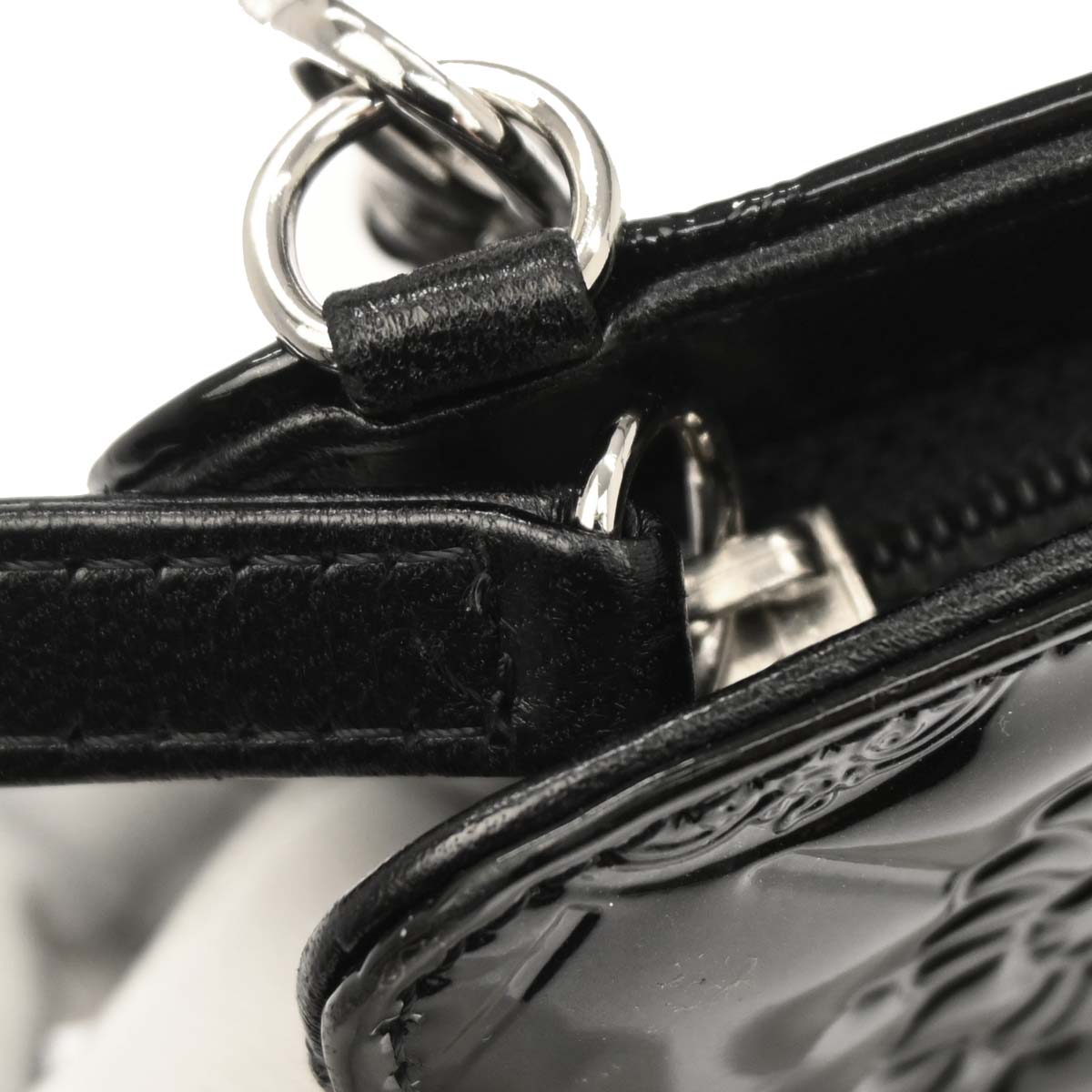 Chanel 2009-2010 Black Patent Leather Icon Chain Handbag