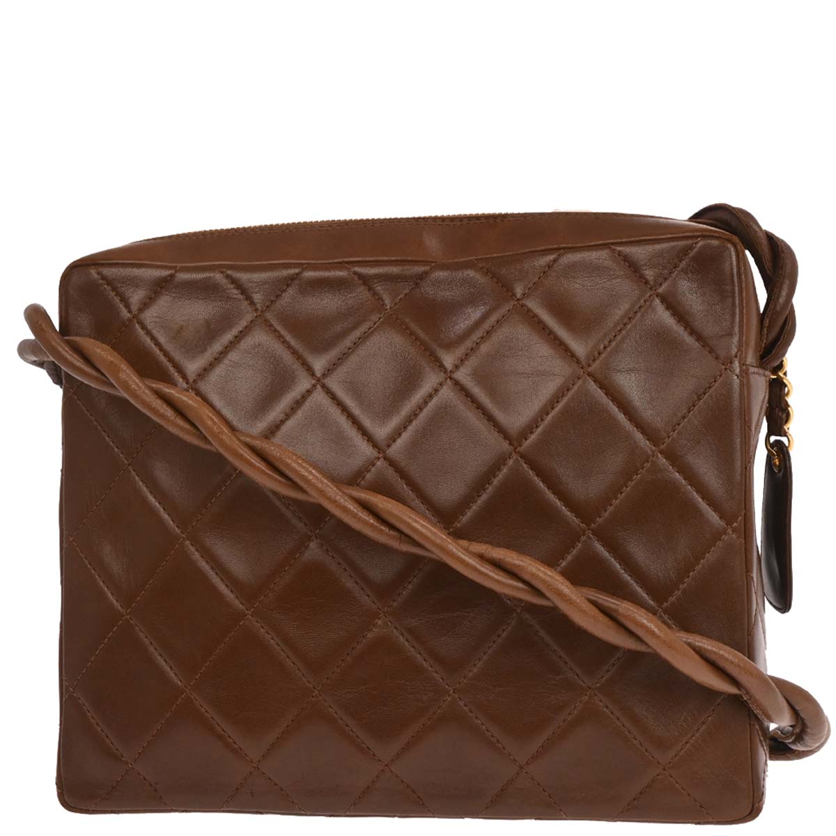 Chanel 1996-1997 Brown Lambskin Shoulder Bag