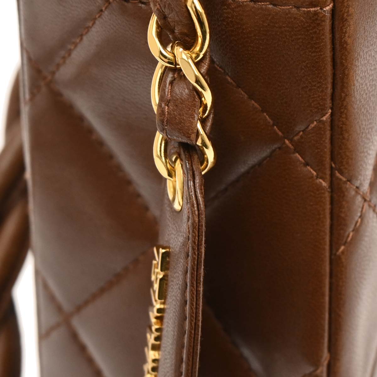 Chanel 1996-1997 Brown Lambskin Shoulder Bag