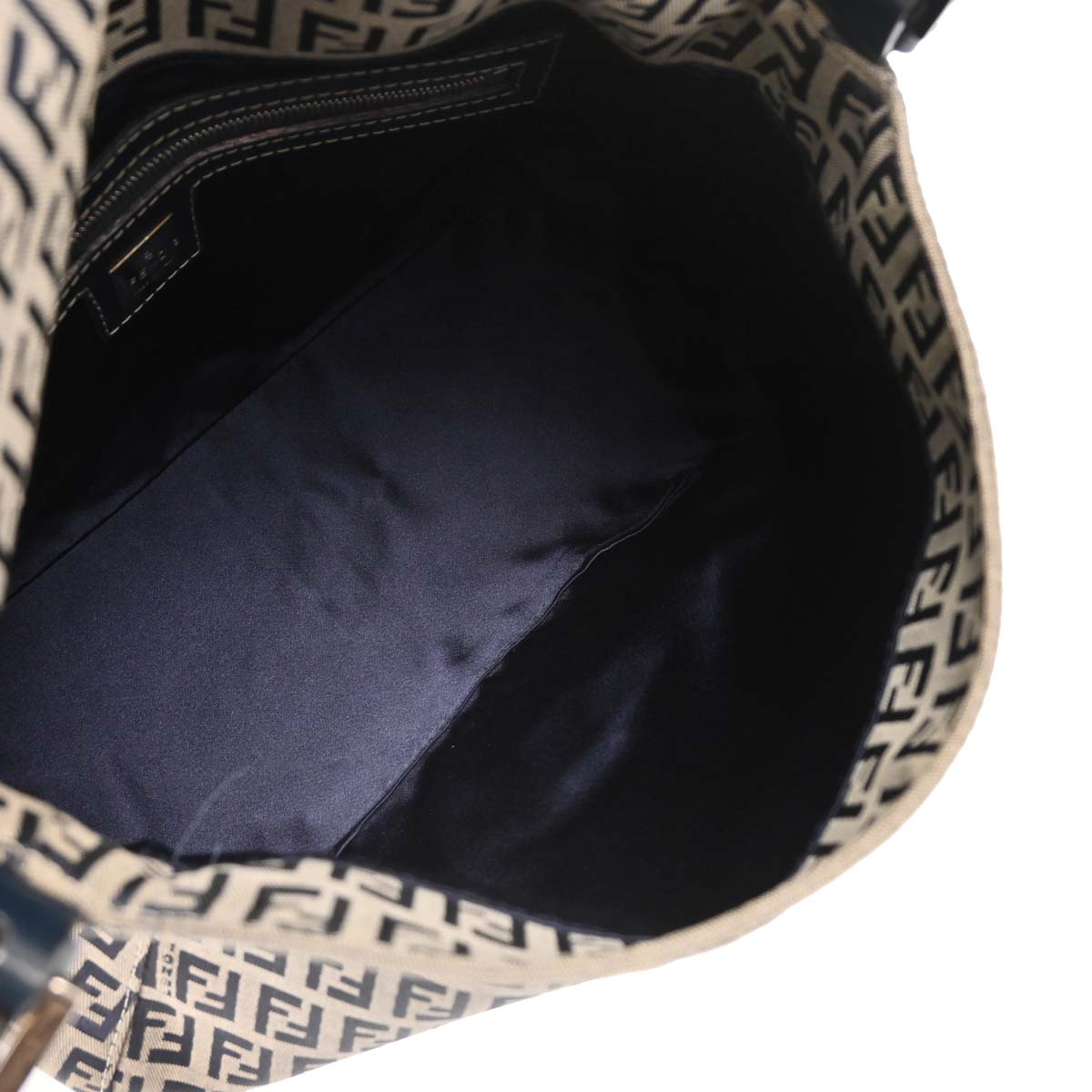 Fendi Gray Canvas Zucchino Mamma Baguette Handbag