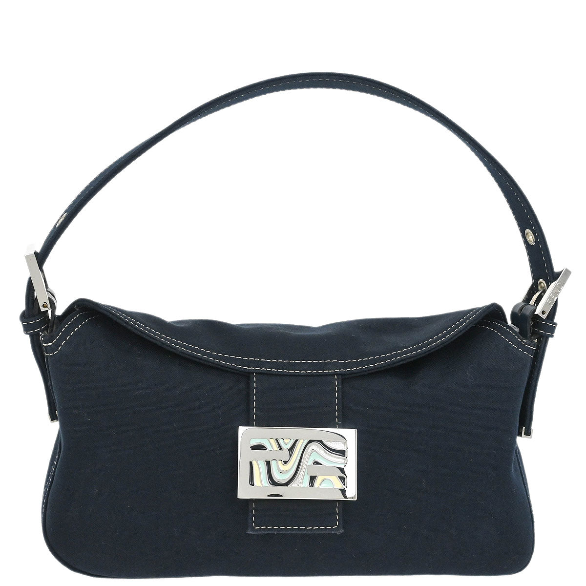 Fendi Navy Canvas Handbag