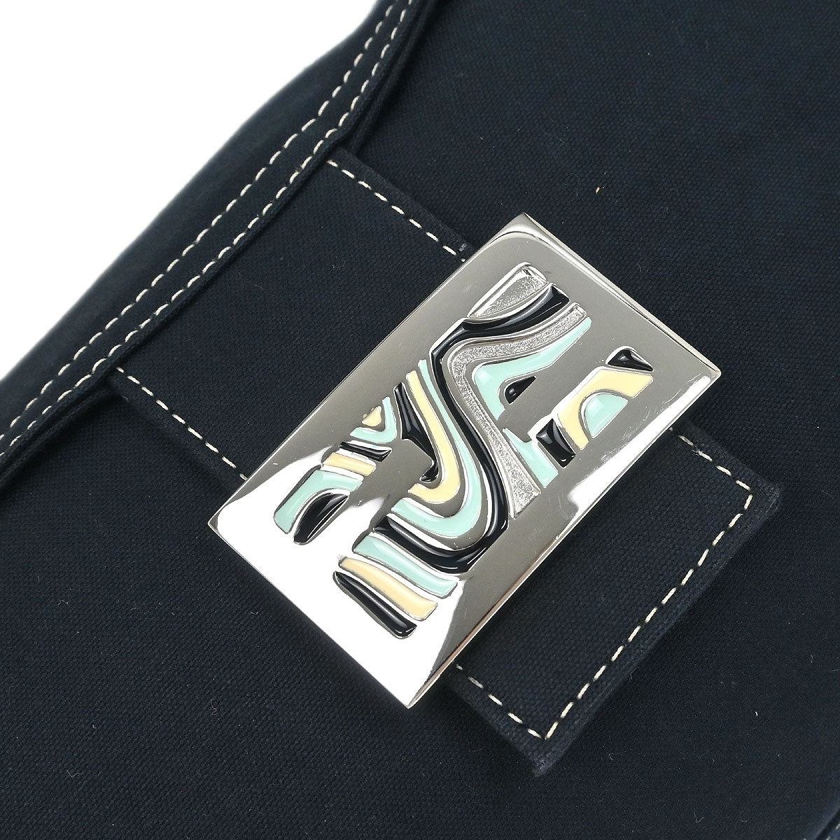 Fendi Navy Canvas Handbag