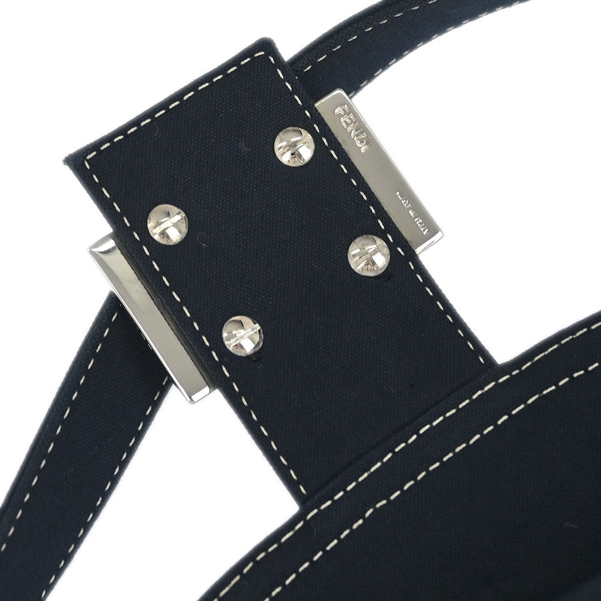 Fendi Navy Canvas Handbag