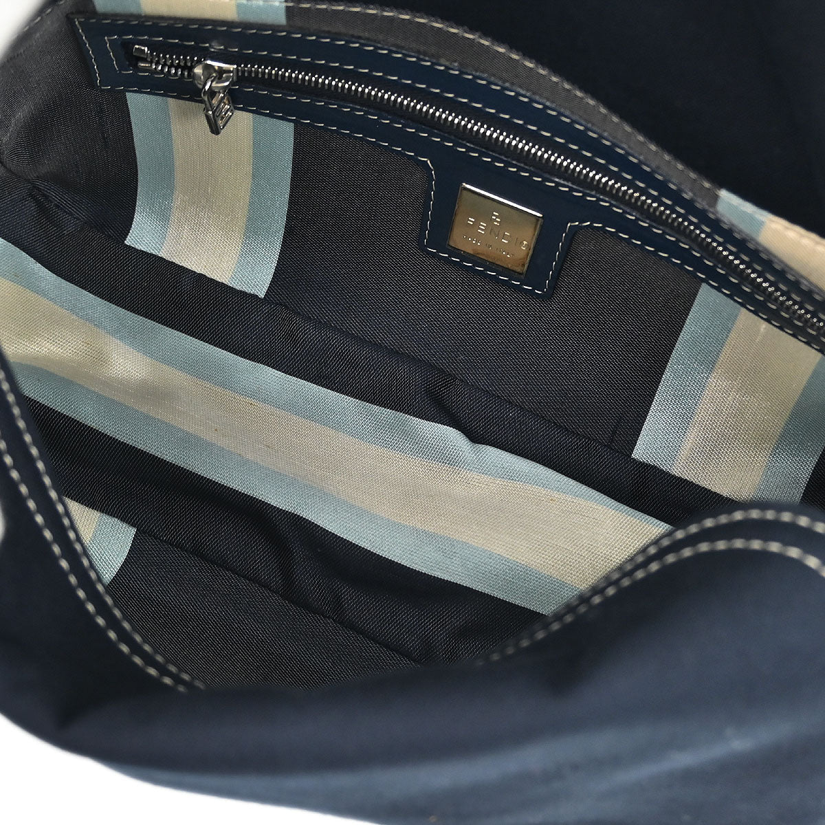 Fendi Navy Canvas Handbag
