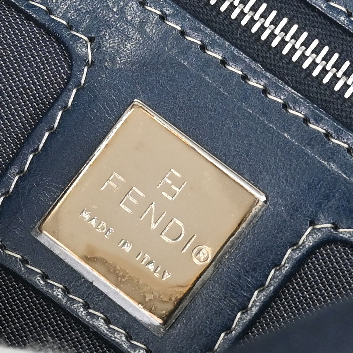 Fendi Navy Canvas Handbag