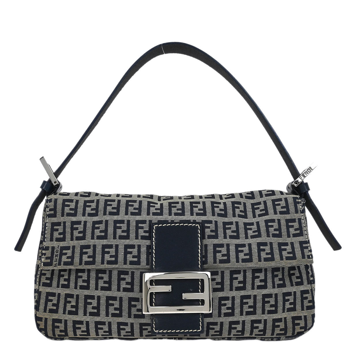 Fendi Gray Zucchino Baguette Handbag