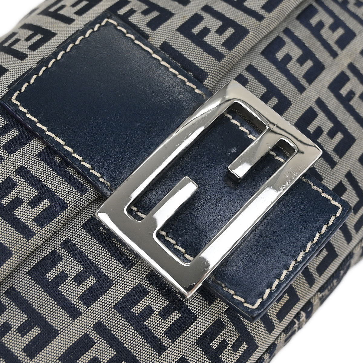 Fendi Gray Zucchino Baguette Handbag