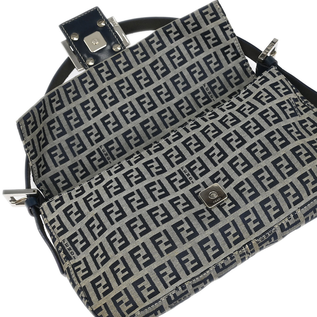 Fendi Gray Zucchino Baguette Handbag
