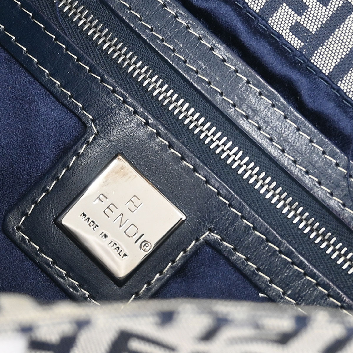 Fendi Gray Zucchino Baguette Handbag