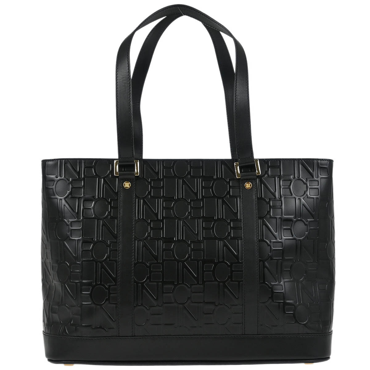 Celine Black Leather Tote Handbag