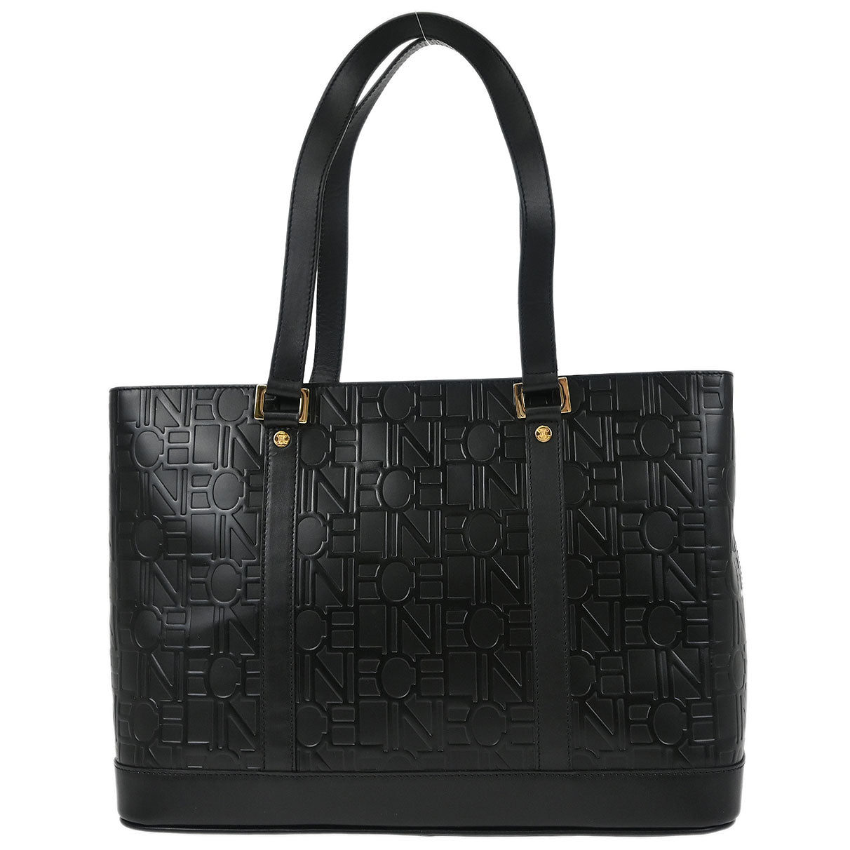 Celine Black Leather Tote Handbag