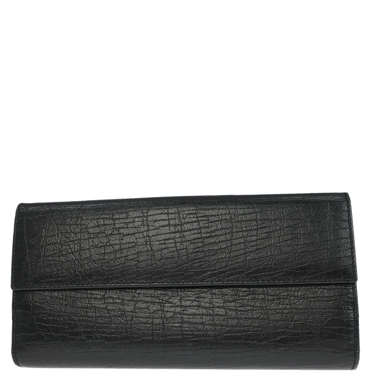 Gucci Black Leather Bamboo Long Wallet