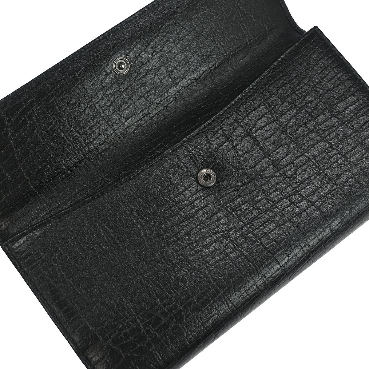 Gucci Black Leather Bamboo Long Wallet