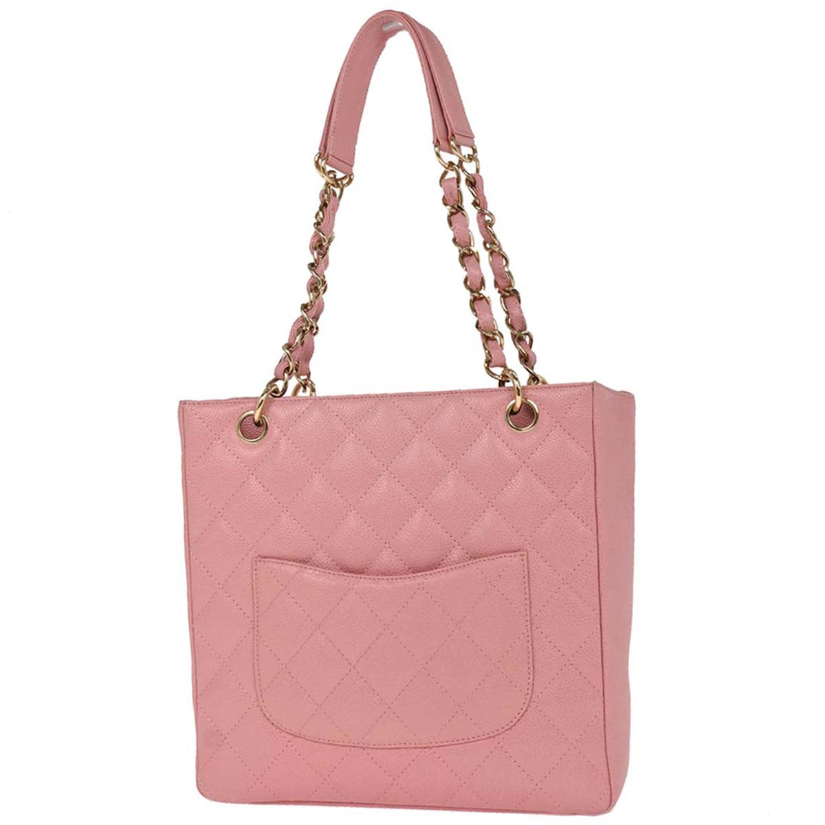 Chanel 2003-2004 Pink Caviar Petite Shopping Tote PST Chain Handbag