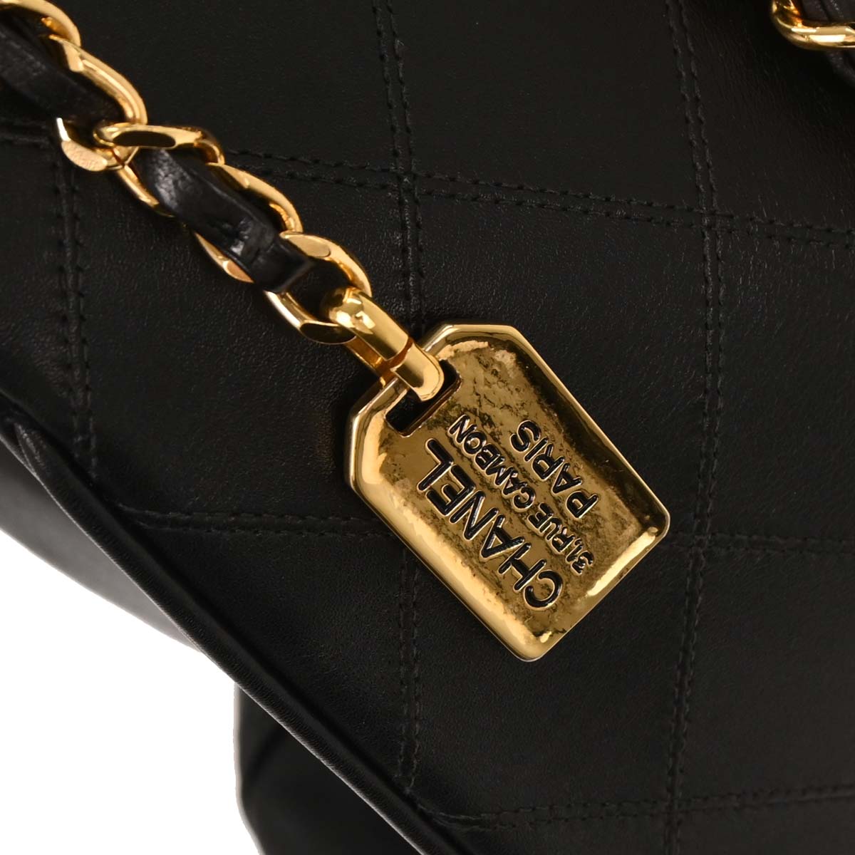 Chanel 1991-1994 Black Lambskin Bicolore Supermodel Shoulder Bag