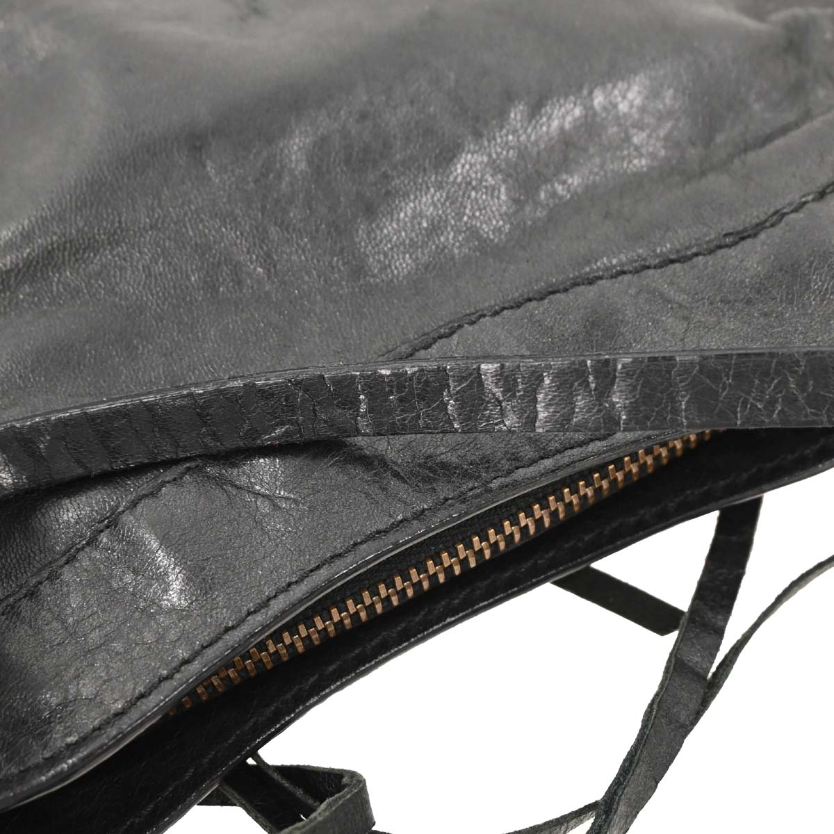 Balenciaga Black Leather The Hip Handbag