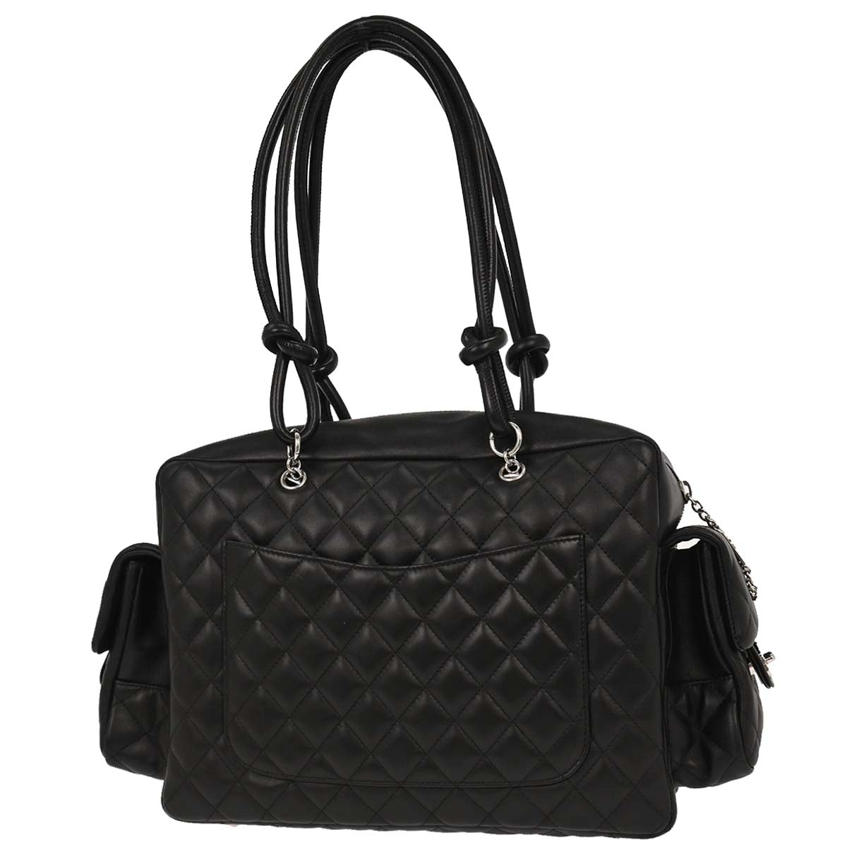 Chanel 2003-2004 Black Calfskin Cambon Ligne Reporter Bag