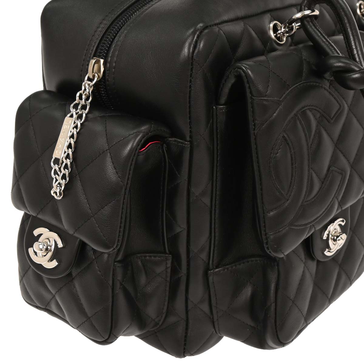 Chanel 2003-2004 Black Calfskin Cambon Ligne Reporter Bag