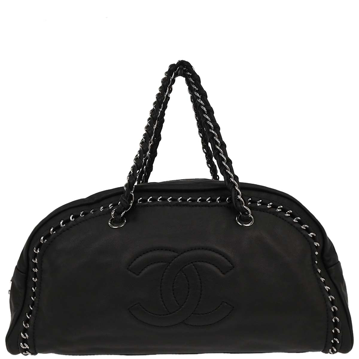 Chanel 2005-2006 Black Calfskin Luxury Line Bowling Bag