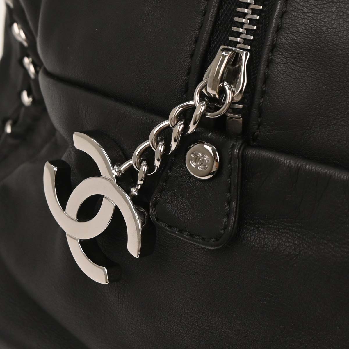Chanel 2005-2006 Black Calfskin Luxury Line Bowling Bag