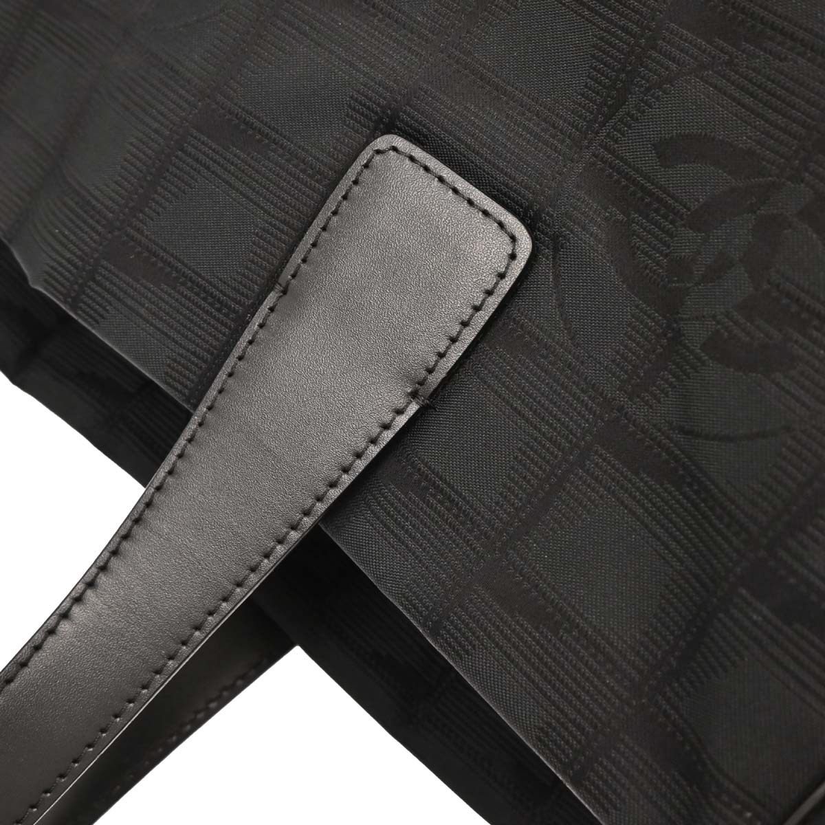 Chanel 2004-2005 Black Jacquard Nylon Travel Line Tote Handbag