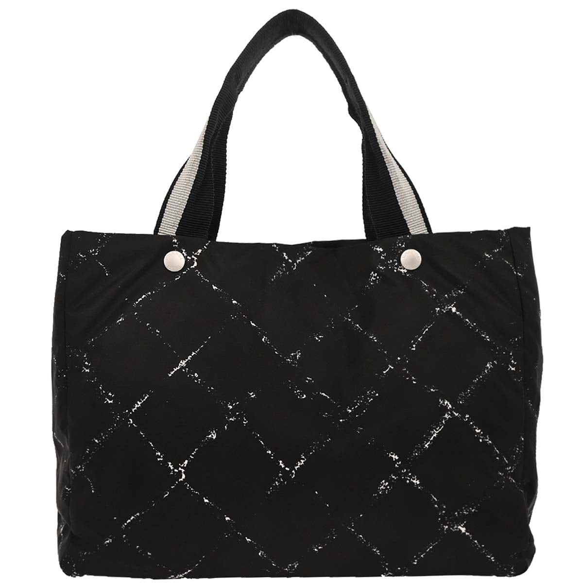 Chanel 2000-2001 Black Nylon Travel Line Tote Handbag