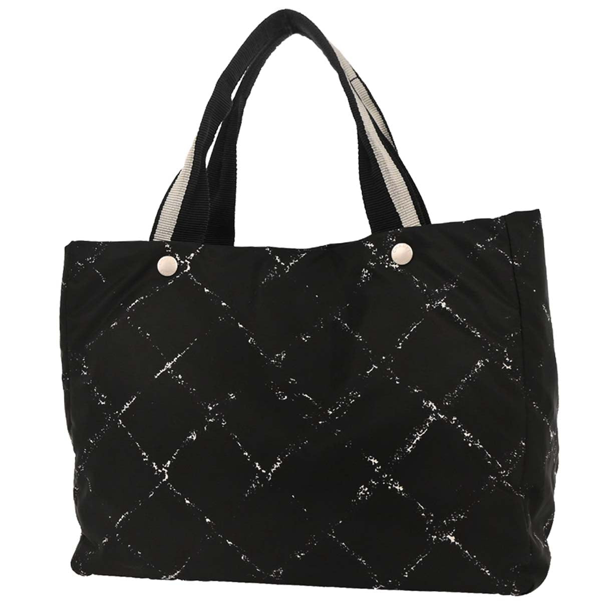 Chanel 2000-2001 Black Nylon Travel Line Tote Handbag
