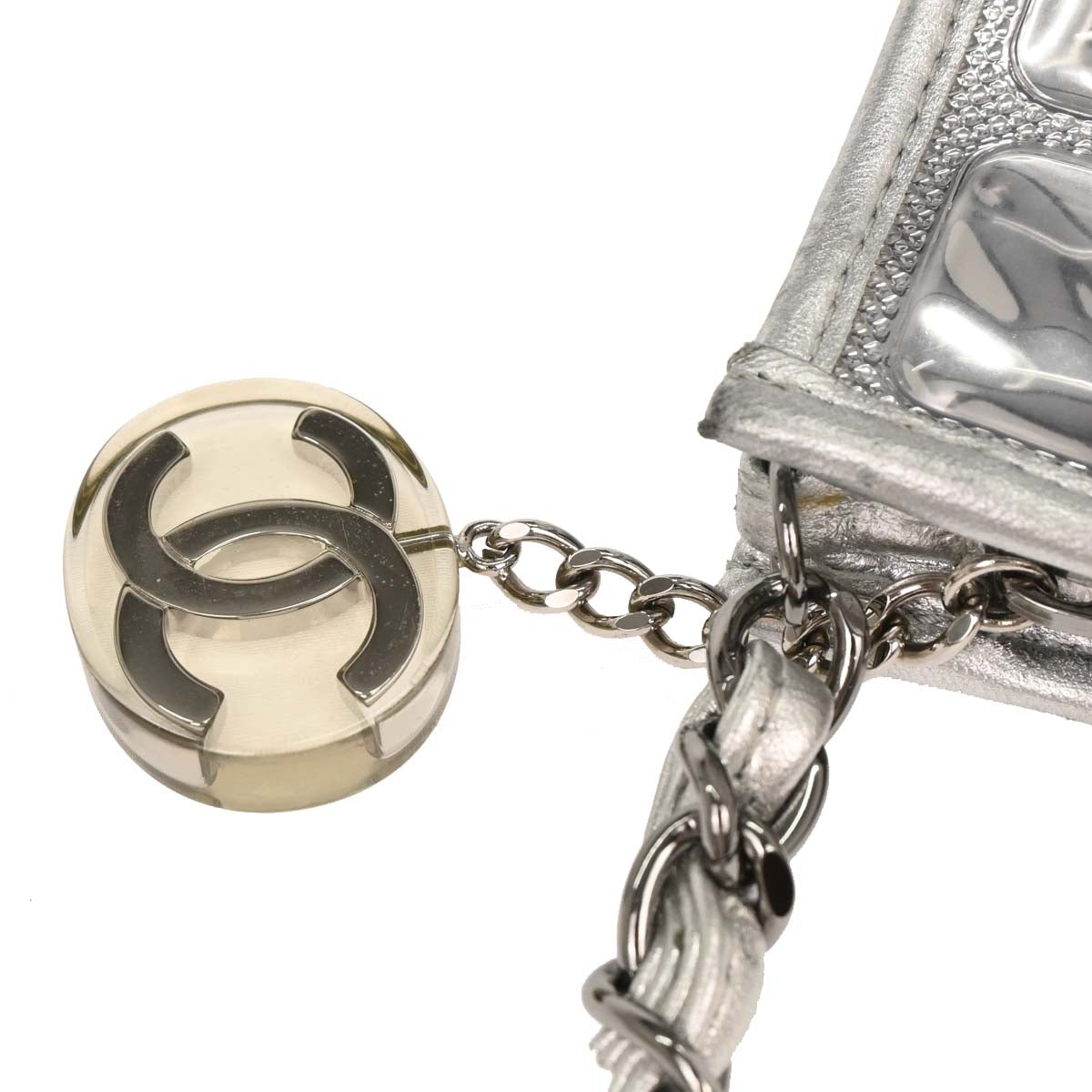 Chanel 2006-2008 Silver PVC Lambskin Ice Cube Shoulder Bag