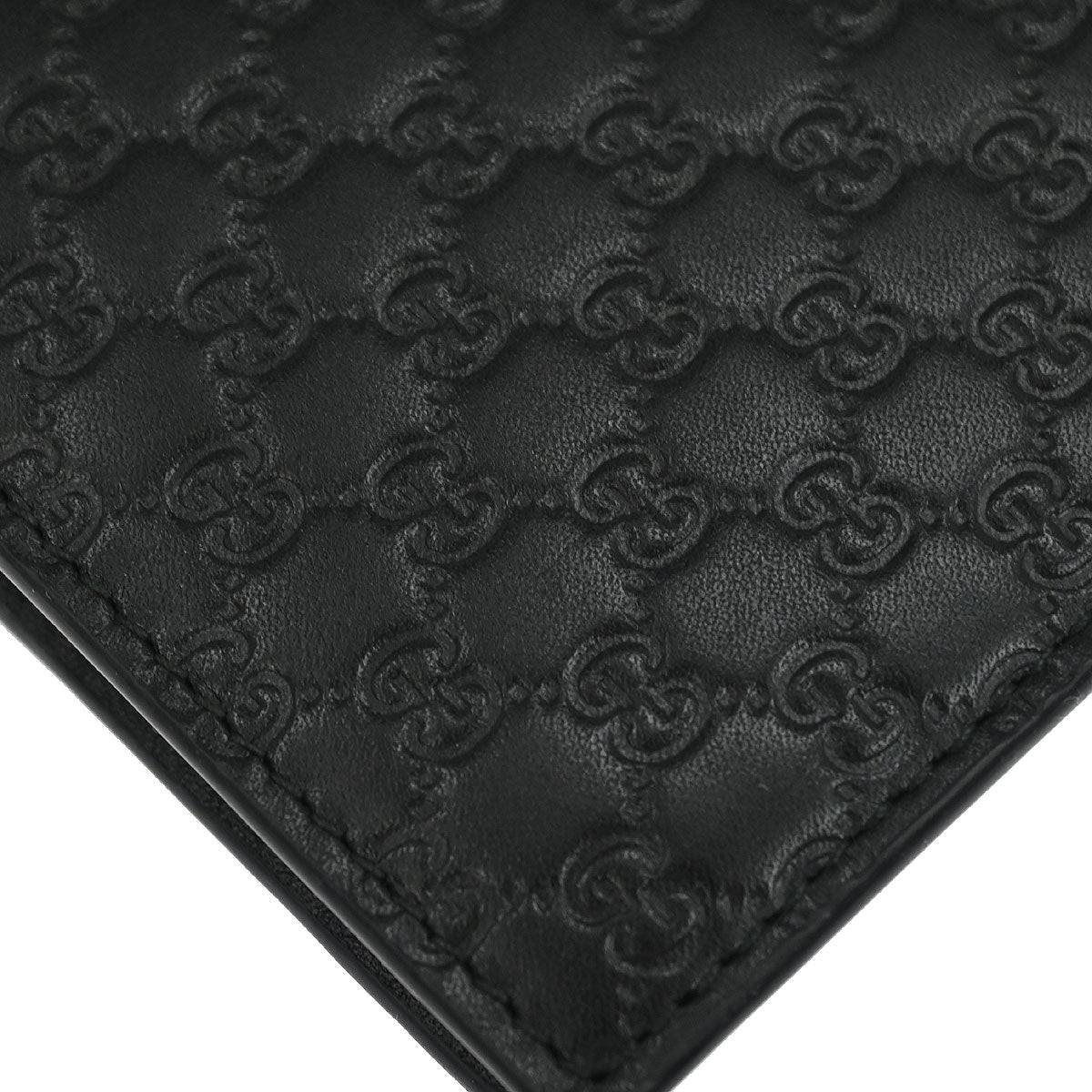 Gucci Black Leather Guccissima Bifold Wallet