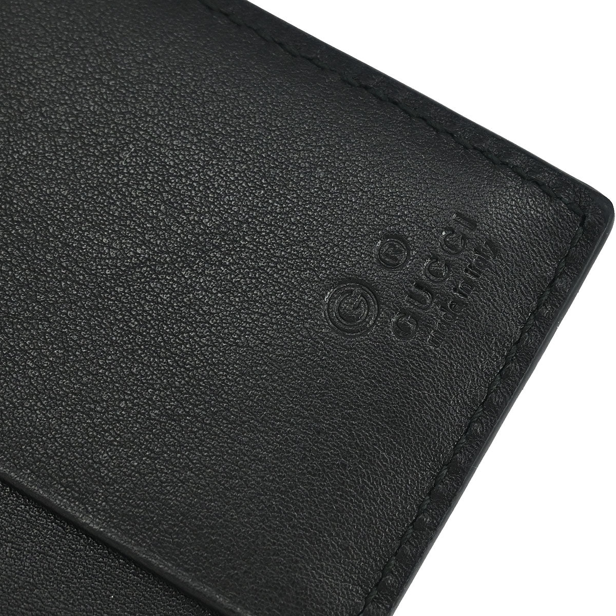 Gucci Black Leather Guccissima Bifold Wallet