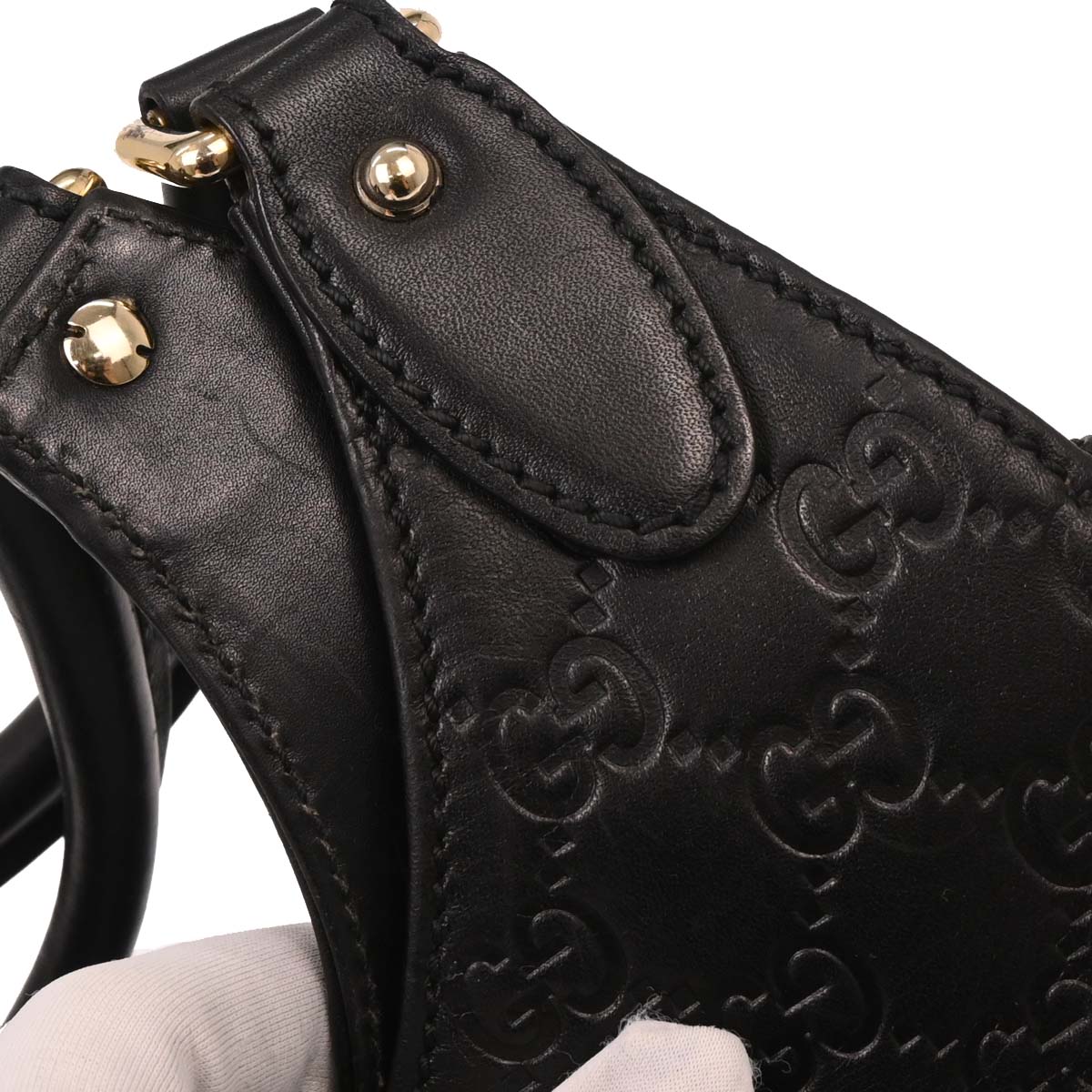 Gucci Black Leather GG Jackie Handbag