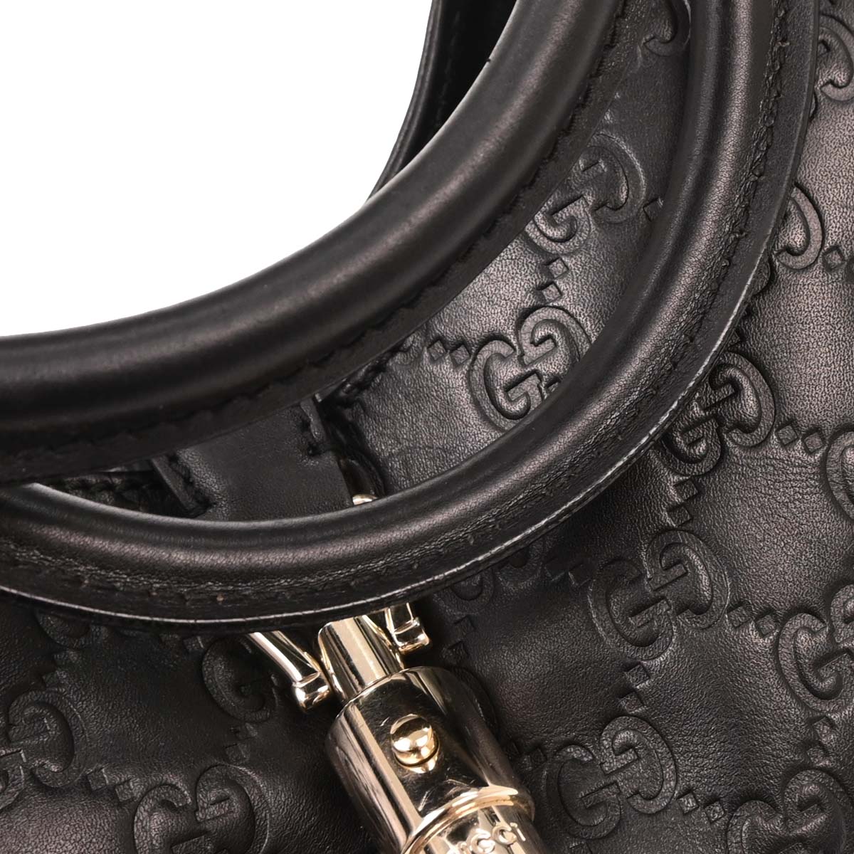 Gucci Black Leather GG Jackie Handbag