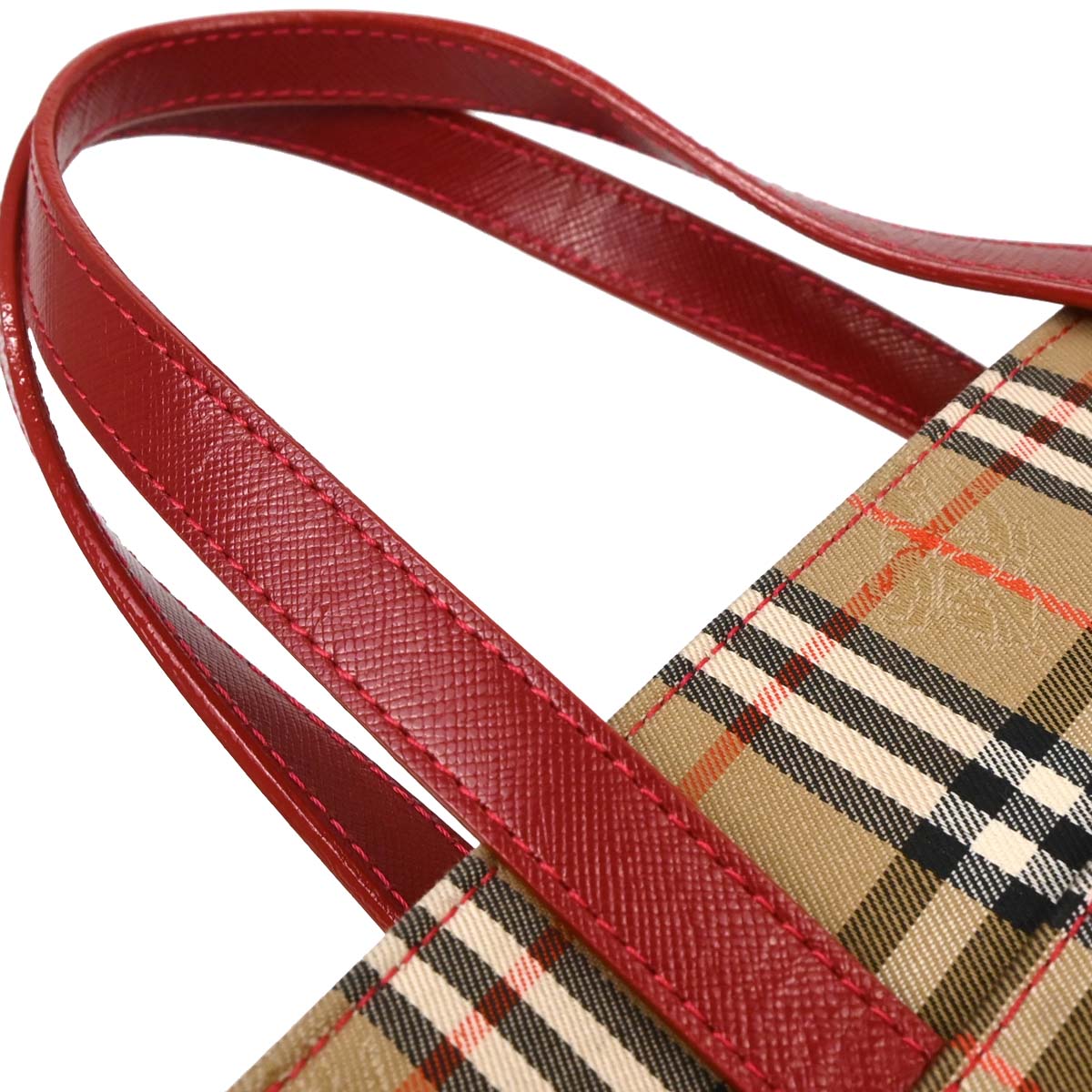 Burberry Beige Canvas House Check Tote Handbag