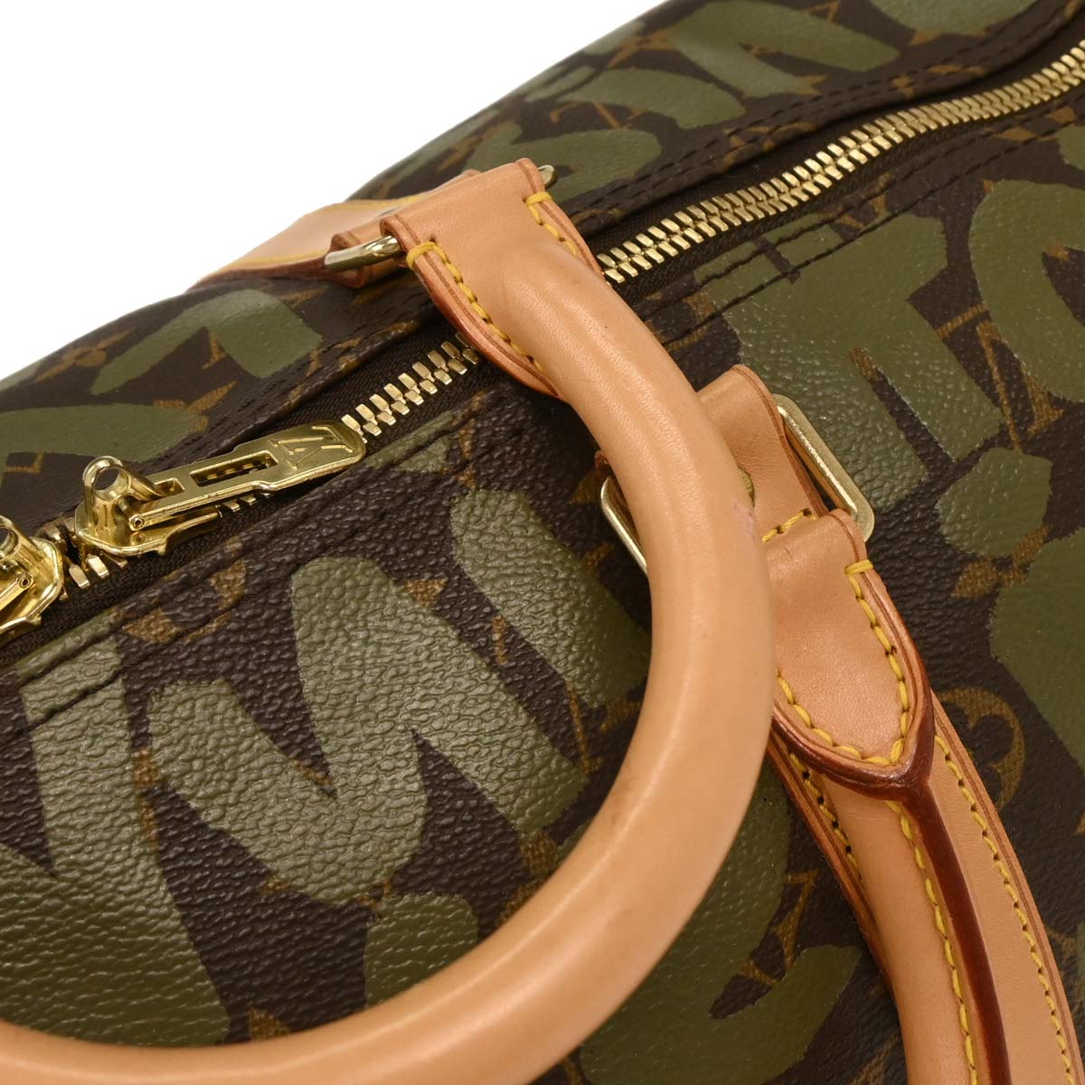 Louis Vuitton Khaki Monogram Graffiti Keepall 50 Duffle Bag M92196