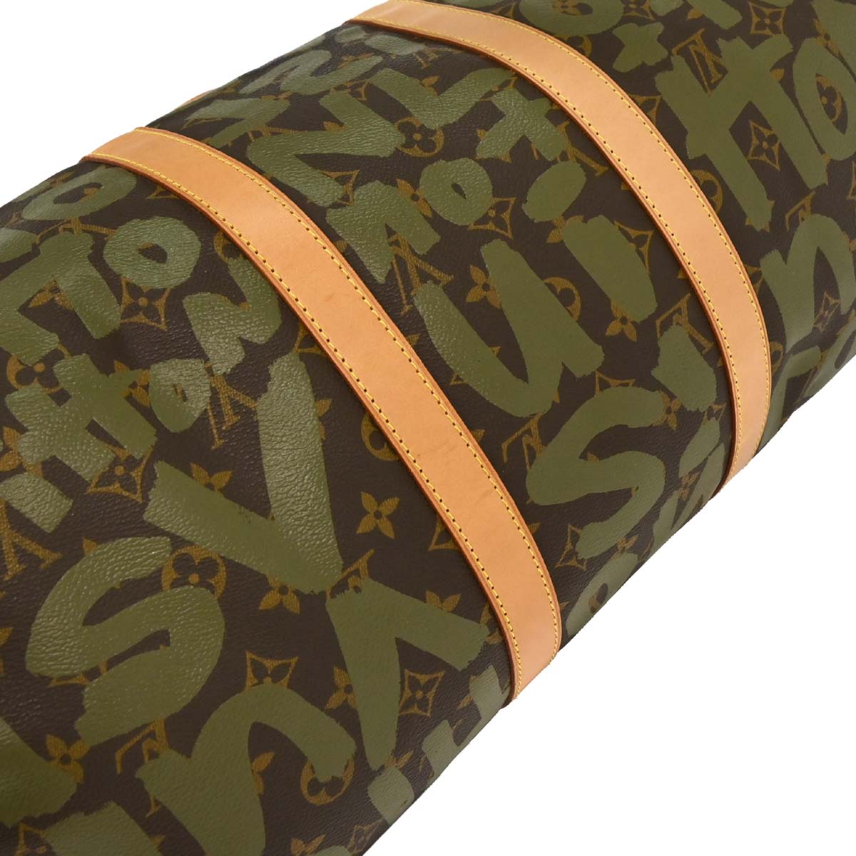 Louis Vuitton Khaki Monogram Graffiti Keepall 50 Duffle Bag M92196