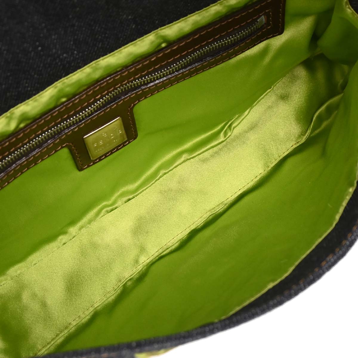 Fendi Blue Denim Patchwork Baguette Handbag
