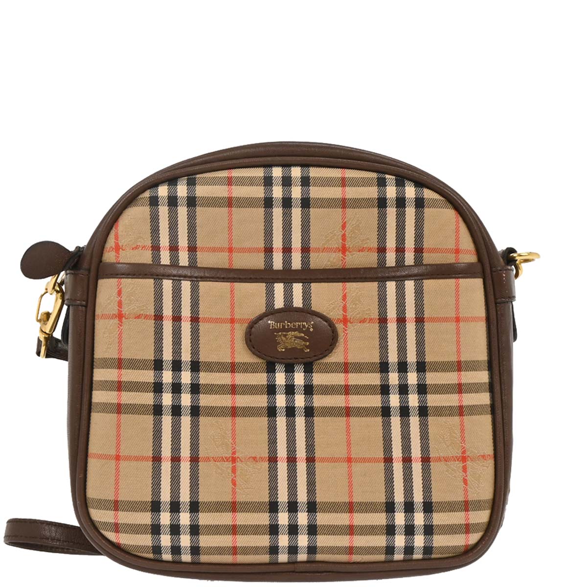 Burberrys Beige House Check Crossbody Bag