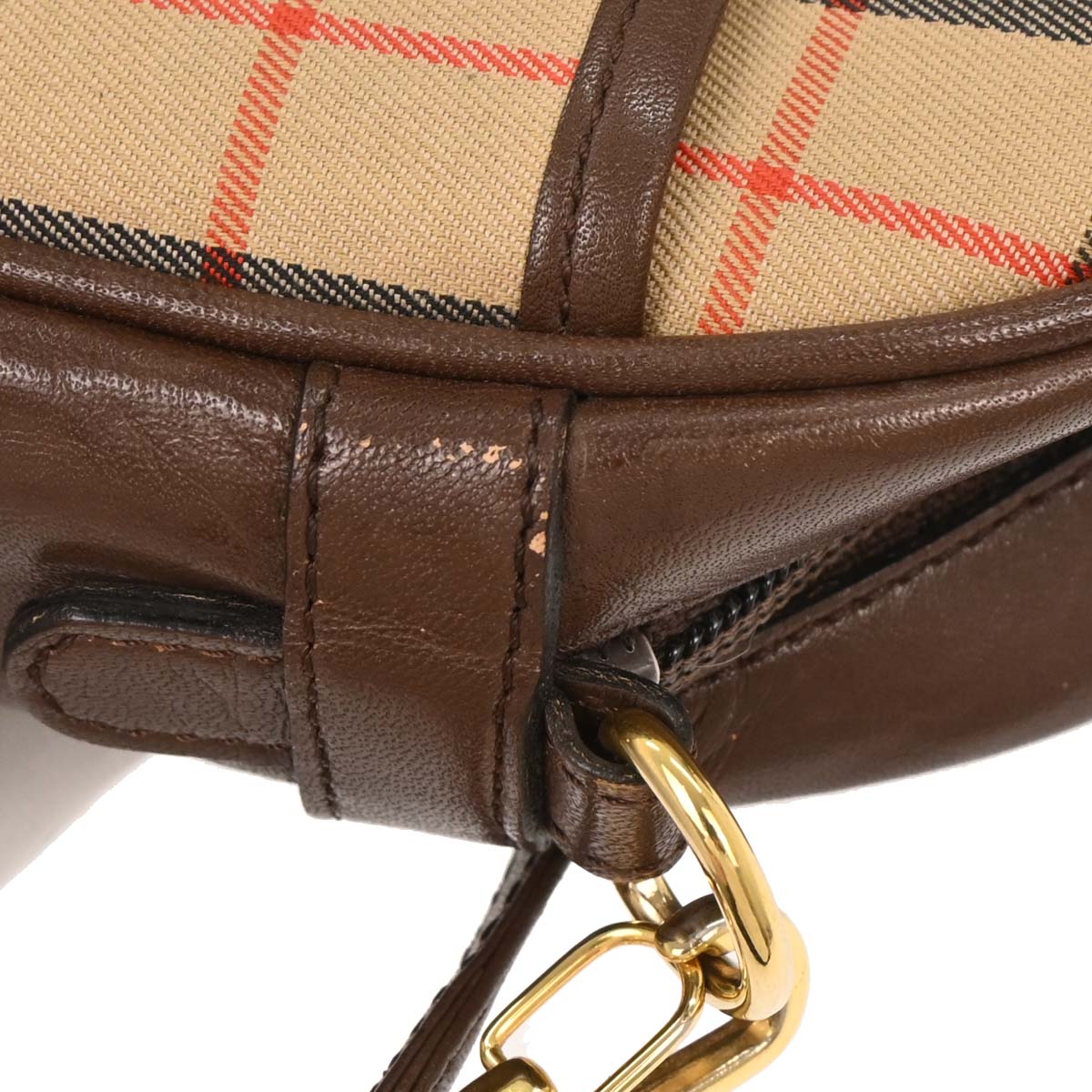 Burberrys Beige House Check Crossbody Bag