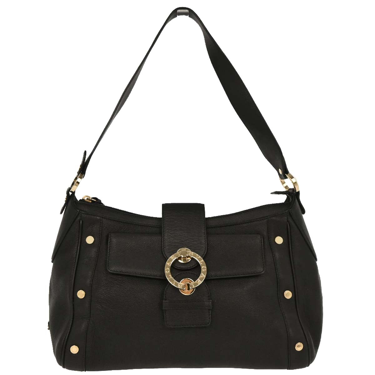 Bvlgari Black Leather Shoulder Bag