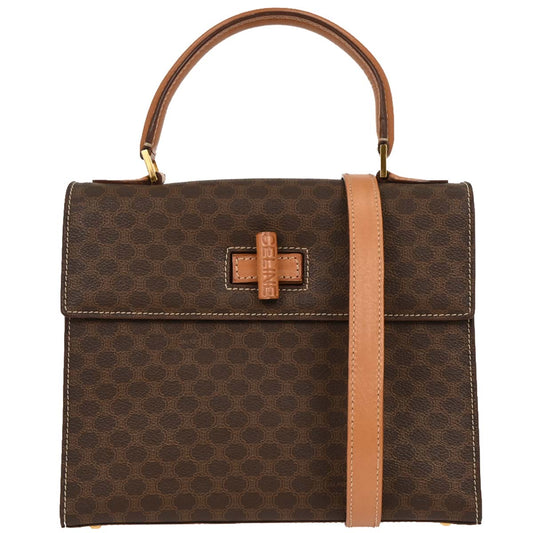 Celine Brown Macadam 2way Shoulder Handbag