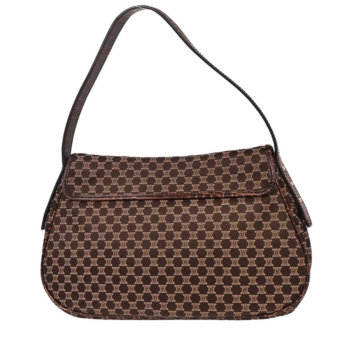 Celine Brown Canvas Macadam Tassel Handbag