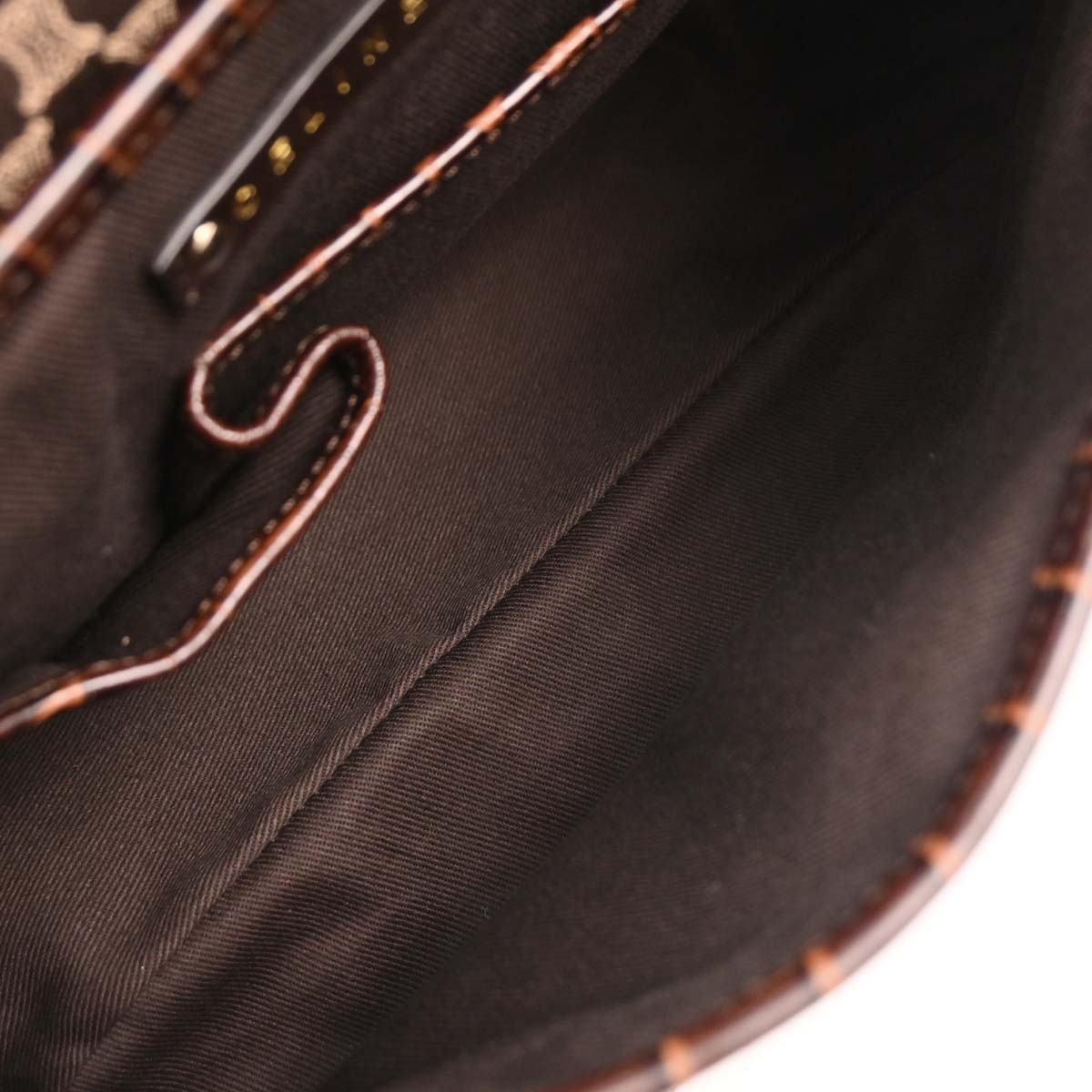 Celine Brown Canvas Macadam Tassel Handbag