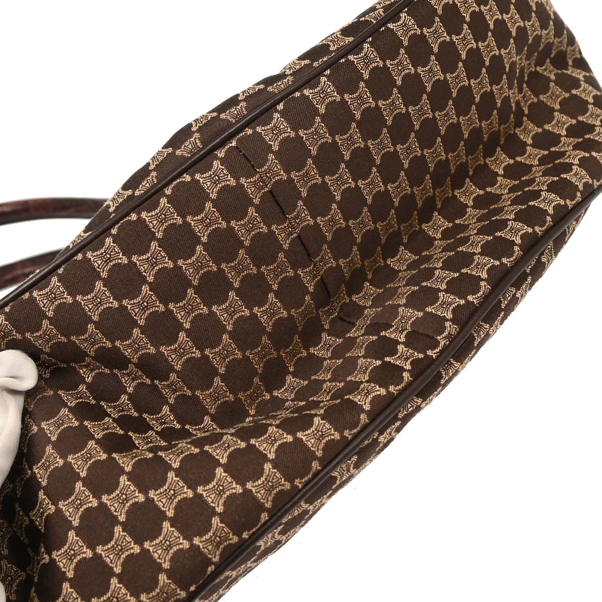 Celine Brown Canvas Macadam Tassel Hobo Handbag