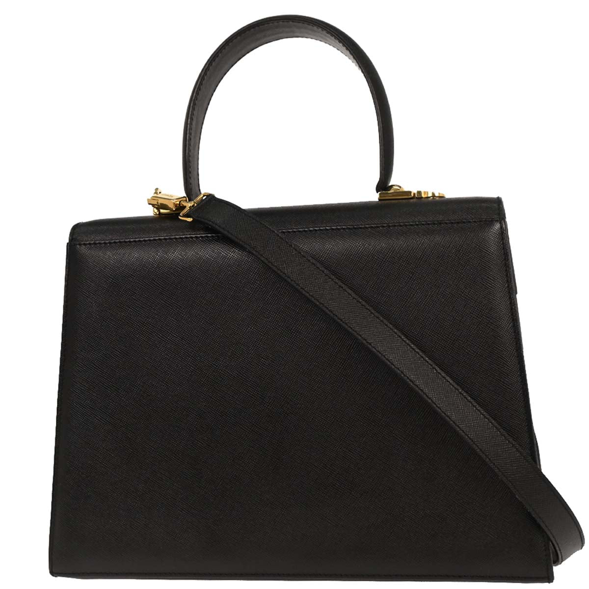 Salvatore Ferragamo Black Gancini 2way Shoulder Handbag